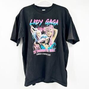 Suna Womens The Chromatic Ball Summer Stadium Tour‎ Lady Gaga T-Shirt XL Black
